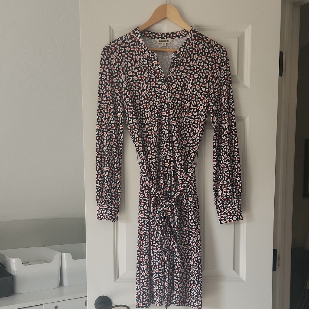 Boden Women's Patterned Jersey Tie Shirt Dress